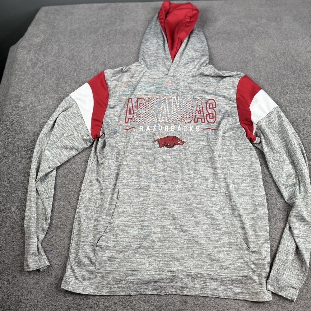 Arkansas Razorbacks Hoodie Sweatshirt‎ Mens Medium NCAA Pullover Light Weight